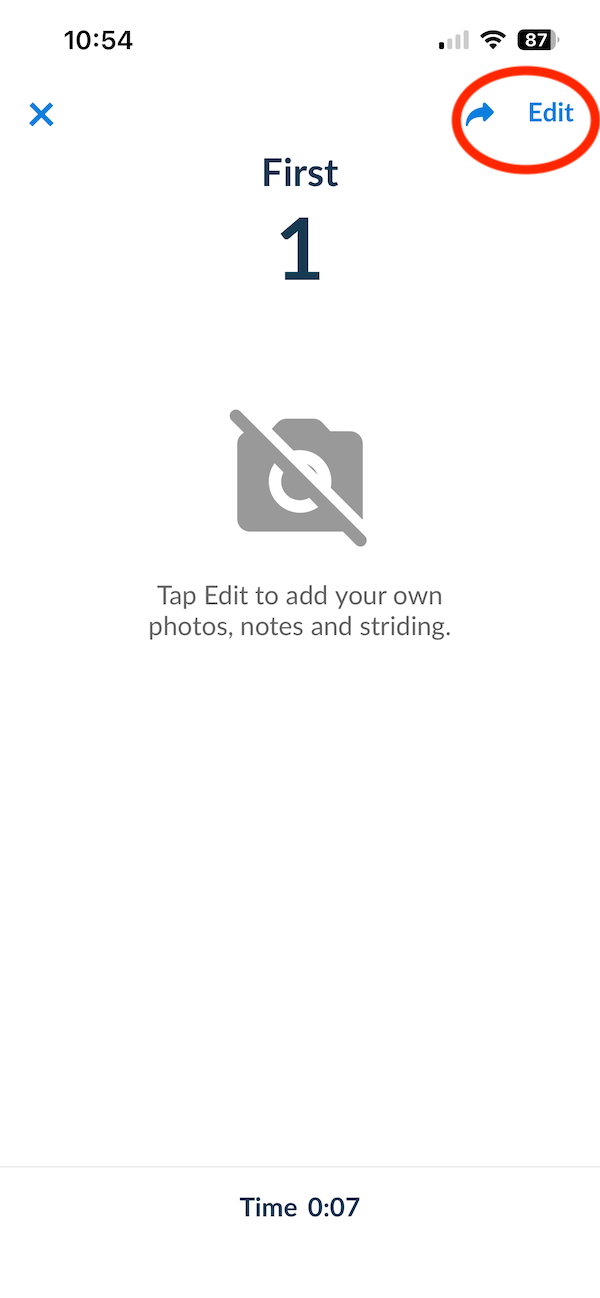 tap edit to add a photo