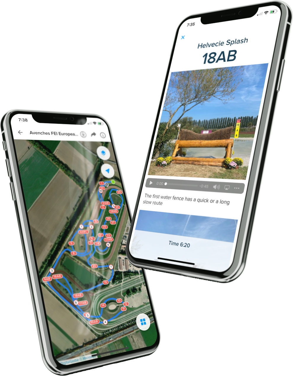 Two iPhones running the app.